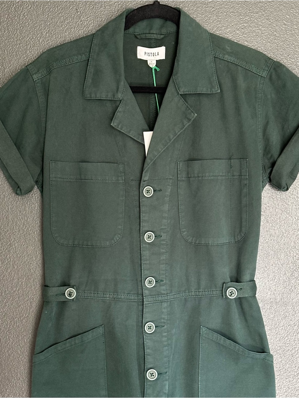 Pistola Grover Short Sleeve Field Suit Utility Jumpsuit Green Size Small NWT - Picture 8 of 14